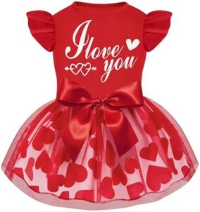 Valentine's Bowknot Dog Dress