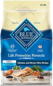 Blue Buffalo Life Protection Formula Adult Dry Dog Food – Chicken & Brown Rice Recipe (30 lb Bag)