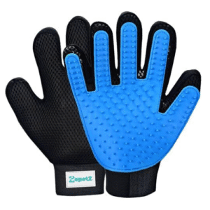 Pet Hair Remover Glove – 1-Pack Right-Hand Grooming Glove for Dogs, Cats & Horses – Blue – Deshedding, Bathing & Massaging