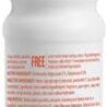 A white plastic bottle with an orange pump dispenser and a clear cap, featuring text and instructions printed in red on the label.