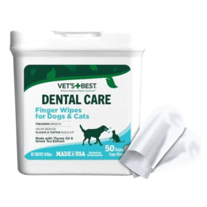 Vet's Best Dental Care Finger Wipes for Dogs & Cats – 50 Count