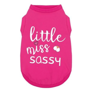 Paiaite 'Little Miss Sassy' Sleeveless Cotton Vest for All Breeds