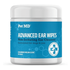 Pet MD Cat and Dog Ear Cleaner Wipes – Advanced Otic Veterinary Formula – 100 Count