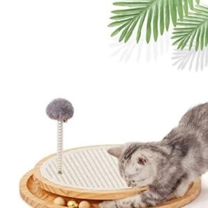 LMUGOOS Cat Scratcher – Natural Sisal Scratching Pad with Interactive Ball Track & Spring Ball Toy