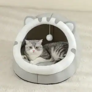 Super Warm Cat Bed – Kitten Cave House with Cushion | Small Dog Basket Tent
