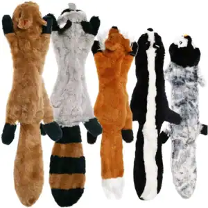 Stuffing-Free Squeaky Dog Toy – Durable Animal-Shaped Plush with Crinkle Sounds