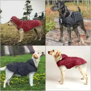 Waterproof Hooded Dog Jacket – Reflective Raincoat for Medium & Large Dogs