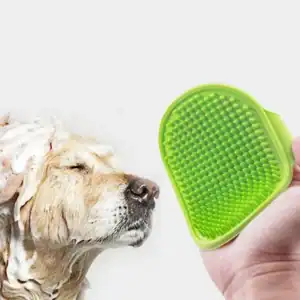 Dog & Cat Bath Brush - Rubber Grooming Glove for Fur, Hair, & Massaging
