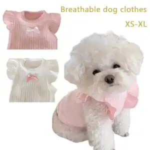 Cute Bow Dog Vest – Lightweight Summer Pullover for Small Pets